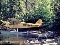 N7335H - Piper Cub owned by Jake Proenneke on Alaskan lake c. 1970 - by Dick Proenneke