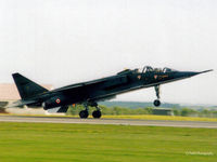E32 @ EGUN - Scanned from print. Taken at Mildenhall Airshow '96 whilst coded 7-PF with French AF EC.2/7 - by Clive Pattle