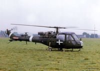 XV136 @ EDVM - Scanned from a print. Taken at the then Army Air Corps base at Hildesheim, Germany (EDVM) in June '80 during a large Exercise. The white markings and code '50F' on the nose denote the a/c used by Ex Umpires - by Clive Pattle