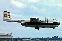 G-ASXM @ EGLL - Armstrong-Whitworth Argosy 222 [6801] (BEA British European Airways) Heathrow~G 01/06/1969. Finals 28R date approximate. From a slide.