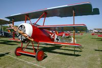 F-AZAQ @ LFFQ - Fokker Dr.1 Triplane replica, La Ferté-Alais Airfield (LFFQ) - by Yves-Q