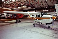 G-BBRY @ EGLA - Cessna 210 Centurion [57091] Bodmin~G 15/09/1976 From a slide. - by Ray Barber