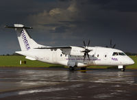 G-BYMK @ EGSH - Taxiing down delta moments after a thunderstorm....