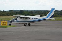 G-RIPA @ EGFH - Visiting Vulcanair P-68 Observer 2 operated by APEM Aviation. The aircraft is equiped for aerial surveys and remote sensing operations. - by Roger Winser