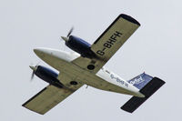 G-BHFH @ EGFF - Oxford based, Oxford Aviation Academy, Seneca ll, callsign Oxford 67, seen in the overhead after an practice ILS Approach at EGFF.