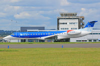 G-RJXD @ EGFF - BMI Regional, Embraer EMB-145EP, call sign Midland 9451, seen landing on runway 30 at EGFF, out of Bristol.