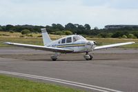 G-BRTX @ EGFH - Resident Cherokee Warrior (arrived today from Meppershall), the latest edition to Cambrian Flying Club's fleet of Piper aircraft. Previously registered N8307C. - by Roger Winser