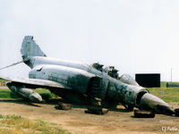XV411 @ EGMH - Scanned from print. Phantom FGR.2 XV411/9103M at the Fire Training Centre RAF Manston June 1996 - by Clive Pattle