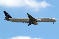HZ-AK20 @ EGLL - Boeing 777-368ER [41058] (Saudia) Home~G 14/07/2014. On approach 27L. - by Ray Barber