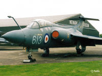XN964 - Scanned from print - Buccanear S.1 XN964 coded 613/LM on external display at Winthorpe in May '96 - by Clive Pattle