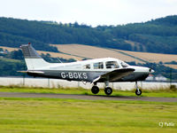 G-BGKS @ EGPN - Just about to touch down at Dundee Riverside EGPN, based Cherokee G-BGKS of Tayside Aviation. - by Clive Pattle