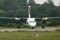 G-JEDR @ LFRB - De Havilland Canada DHC-8-402Q Dash 8, Lining up prior take-off rwy 25L, Brest-Bretagne airport (LFRB-BES) - by Yves-Q