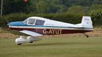 G-AYUT @ EGMJ - 41. G-AYUT departing the superb Little Gransden Air & Car Show, Aug. 2014.