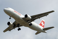 HB-IJJ @ EGLL - Airbus A320-214 [0585] (Swiss International Air Lines) Home~G 03/08/2014. On approach 27R. - by Ray Barber