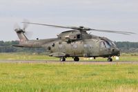 ZJ120 @ EGFP - Merlin helicopter coded D of 28 Squadron RAF on a brief visit to the airport as part of Rapier Formation with ZJ134. Both helicopters departed to the west and landed on the helipad at the adjacent DIO Pembrey Sands Air Weapons Range (EGOP). - by Roger Winser