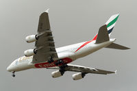 A6-EDS @ EGLL - Airbus A380-861 [086] (Emirates Airlines) Home~G 03/08/2014. On approach 27R. - by Ray Barber