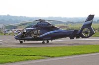 G-CGGD @ EGFH - Visiting dauphin II, Multiflight, seen waiting for passengers, on the pan at EGFH. - by Derek Flewin