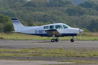 G-BBTY @ EGFH - Visiting Sundowner 180 departing Runway 28. - by Roger Winser