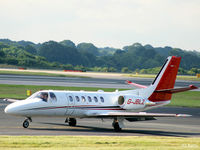 G-JBLZ @ EGCC - Taxy to ramp after arrival at Manchester EGCC - by Clive Pattle