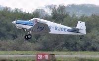 G-BJOE @ EGFH - Visiting Jodel D120 departing Runway 10. Previously registered F-BJIU. - by Roger Winser