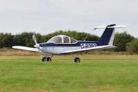 G-BOMO @ EGFH - Resident Tomahawk operated by Cambrian Flying Club returning from a local flight. - by Roger Winser