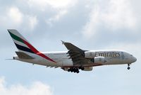 A6-EEI @ EGLL - Airbus A380-861 [123] (Emirates Airlines) Home~G 09/07/2014. On approach 27L now wears Expo 2020 Dubai UAE   titles. - by Ray Barber