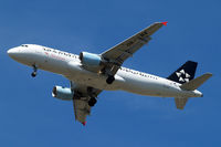 OE-LBX @ EGLL - Airbus A320-214 [1735] (Austrian Airlines) Home~G 18/07/2014. On approach 27R in Star Alliance scheme. - by Ray Barber