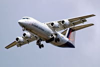OO-DWE @ EGLL - BAe 146-RJ100 [E3327] (Brussels Airlines) Home~G 05/04/2010. On approach 27R.
