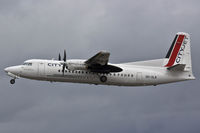 OO-VLR @ EGFF - Fokker 50, callsign City Ireland 86C, seen departing runway 30 at EGFF, en-route to Paris Orly.