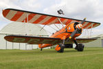 SE-BOG @ X5FB - Boeing B75N-1 Stearman prior to a wing walking performance at the 2014 Sunderland Air Show. Fishburn Airfield, July 26th 2014. - by Malcolm Clarke