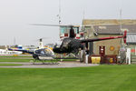 G-CMSN @ EGBR - Robinson R22 Beta at the Real Aeroplane Club's Helicopter Fly-In, Breighton Airfield, North Yorkshire, September 21st 2014. - by Malcolm Clarke