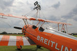 N5057V @ X5FB - Boeing A75N1(PT17) prior to a wing walking performance at the 2014 Sunderland Air Show. Fishburn Airfield, July 26th 2014. - by Malcolm Clarke