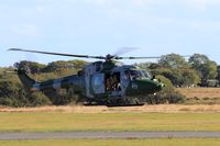 XZ222 @ EGFH - AAC Lynx AH.7, RAF Odiham based, seen letting down at EGFH for a crafty hot refuel. - by Derek Flewin