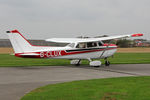 G-CLUX @ EGBR - Reims F172N Skyhawk at the Real Aeroplane Club's Helicopter Fly-In, Breighton Airfield, North Yorkshire, September 21st 2014. - by Malcolm Clarke