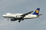 D-AKNI @ EGCC - D-AKNI (Genova), 1999 Airbus A319-112, c/n: 1016 of Lufthansa at Manchester - by Terry Fletcher