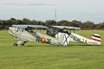 G-CDJU @ EGCB - One real and one replica Jungmann side by side at City of Manchester Airport - by Terry Fletcher