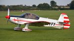 G-BYFY @ EGTH - 1. G-BYFY preparing to depart the rousing season finale Race Day Air Show at Shuttleworth, Oct. 2014.