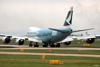 B-LJA @ EGCC - Manchester arrival - taxy to the gate past the Runway Viewing Area - by Clive Pattle