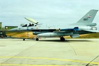 687 @ EGQS - Scanned from print. RNoAF F-16AM '687' of RNoAF 331 Skv pictured on detachment to RAF Lossiemouth in the summer of '96 - by Clive Pattle