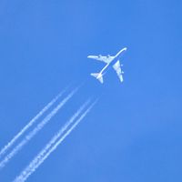 G-CIVZ @ EGFH - British Airways B744 aircraft flying east at 31000 feet over the airport. - by Roger Winser