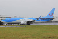 G-FDZY @ EGFF - 737-8K5, Thomson Airways, callsign Thomson 36W, landing on runway 30 at EGFF, out of Palma Mallorca.