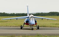 E166 @ LFOA - Dassault Dornier Alphajet (F-UHRW), Athos 06 of Patrouille de France 2012, Avord Air Base 702 (LFOA) Open day 2012 - by Yves-Q