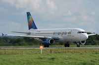 SP-HAC @ LFRB - Airbus A320-233, holding point rwy 25L, Brest-Bretagne airport (LFRB-BES) - by Yves-Q