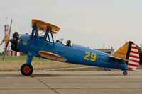 F-AZCK @ LFRH - Boeing Stearman A, Taxiing, Lann Bihoué Air Base (LFRH-LRT) Open day 2012 - by Yves-Q