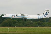 G-JEDR @ LFRB - De Havilland Canada DHC-8-402Q Dash 8, On final rwy 25L, Brest-Bretagne airport (LFRB-BES) - by Yves-Q