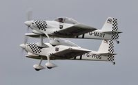 G-VFDS @ EGFH - Raven 2 (G-VFDS) of Team Raven in a formation take off led by Raven 1 (Vans RV-4 aircraft G-MAXV). - by Roger Winser