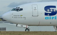 D-AGSA @ EDDP - Captain´s looking down to twy W1 ... - by Holger Zengler