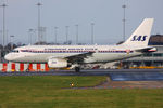 OY-KBO @ EGCC - Scandinavian Airlines retro scheme - by Chris Hall