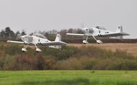 G-VFDS @ EGFH - Team Raven take off with Vans RV-4 (G-MAXV Raven 1) leading G-VFDS (Raven 2). - by Roger Winser