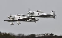 G-MAXV @ EGFH - Team Raven take off with G-MAXV leading Vans RV-8 G-VFDS. - by Roger Winser